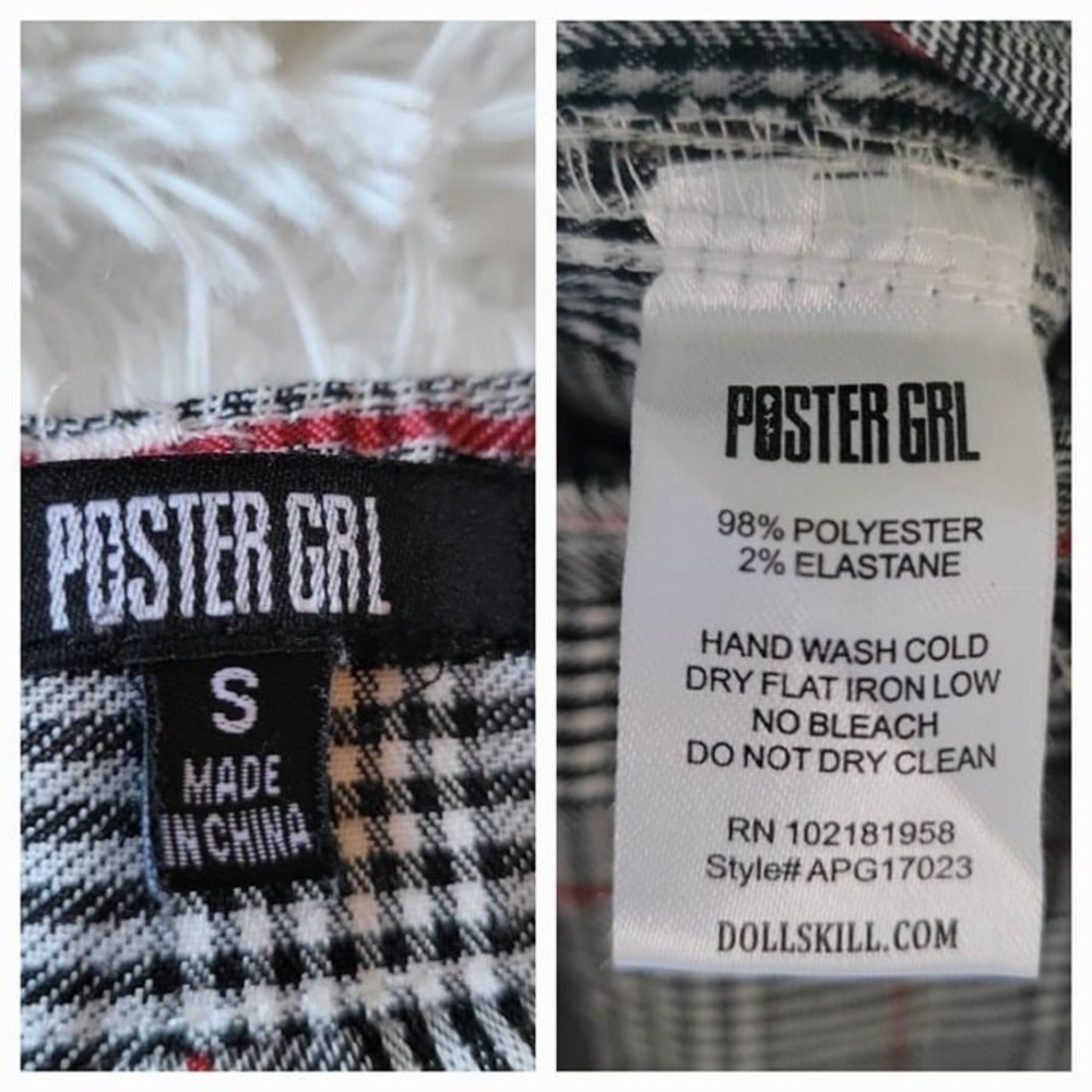 Dolls Kill Poster Girl Plaid Cargo Pants With Elastic Cuffs -S - Picture 9 of 9